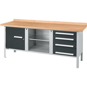 Kastenwerkbank Schäfer Shop Select PW 200-1, Buche Multiplexplatte, bis 750 kg, B 2000 x T 700 x H 840 mm, Anthrazit Kastenwerkbank Schäfer Shop Select PW 200-1, Buche Multiplexplatte, bis 750 kg, B 2000 x T 700 x H 840 mm, Anthrazit