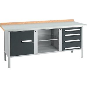 Kastenwerkbank Schäfer Shop Select PW 200-1, ESD, Buche Multiplexplatte, mit Stahlabdeckung, bis 750 kg, B 2000 x T 700 x H 840 mm, Anthrazit Kastenwerkbank Schäfer Shop Select PW 200-1, ESD, Buche Multiplexplatte, mit Stahlabdeckung, bis 750 kg, B 2000 x T 700 x H 840 mm, Anthrazit