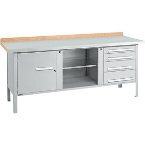 Kastenwerkbank Schäfer Shop Select PW 200-1, ESD, Buche Multiplexplatte, mit Stahlabdeckung, bis 750 kg, B 2000 x T 700 x H 840 mm, Weißaluminium Kastenwerkbank Schäfer Shop Select PW 200-1, ESD, Buche Multiplexplatte, mit Stahlabdeckung, bis 750 kg, B 2000 x T 700 x H 840 mm, Weißaluminium