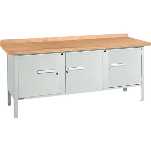 Kastenwerkbank Schäfer Shop Select PW 200-3, Buche Multiplexplatte, bis 750 kg, B 2000 x T 700 x H 840 mm, Lichtgrau