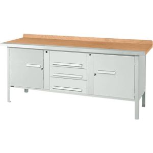 Kastenwerkbank Schäfer Shop Select PW 200-4, Buche Multiplexplatte, mit Stahlkante, bis 750 kg, B 2000 x T 700 x H 840 mm, Lichtgrau Kastenwerkbank Schäfer Shop Select PW 200-4, Buche Multiplexplatte, mit Stahlkante, bis 750 kg, B 2000 x T 700 x H 840 mm, Lichtgrau