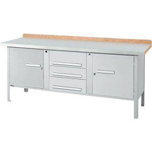 Kastenwerkbank Schäfer Shop Select PW 200-4, ESD, Buche Multiplexplatte, mit Stahlabdeckung, bis 750 kg, B 2000 x T 700 x H 840 mm, Weißaluminium Kastenwerkbank Schäfer Shop Select PW 200-4, ESD, Buche Multiplexplatte, mit Stahlabdeckung, bis 750 kg, B 2000 x T 700 x H 840 mm, Weißaluminium