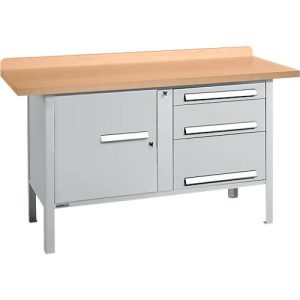 Kastenwerkbank Schäfer Shop Select PWi 150-7, mitteldichte Faserplatte (MDF), bis 750 kg, B 1500 x T 680 x H 838 mm, Weißaluminium Kastenwerkbank Schäfer Shop Select PWi 150-7, mitteldichte Faserplatte (MDF), bis 750 kg, B 1500 x T 680 x H 838 mm, Weißaluminium