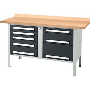 Kastenwerkbank Schäfer Shop Select PWi 150-8, mitteldichte Faserplatte (MDF), bis 750 kg, B 1500 x T 680 x H 838 mm, Anthrazit Kastenwerkbank Schäfer Shop Select PWi 150-8, mitteldichte Faserplatte (MDF), bis 750 kg, B 1500 x T 680 x H 838 mm, Anthrazit