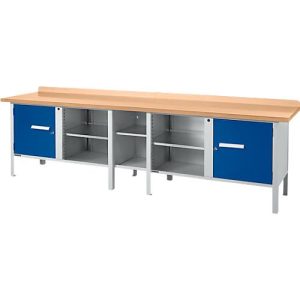 Kastenwerkbank Schäfer Shop Select PWi 300-1, mitteldichte Faserplatte (MDF), bis 750 kg, B 3000 x T 680 x H 838 mm, Enzianblau Kastenwerkbank Schäfer Shop Select PWi 300-1, mitteldichte Faserplatte (MDF), bis 750 kg, B 3000 x T 680 x H 838 mm, Enzianblau