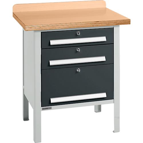 Kastenwerkbank Schäfer Shop Select PWi 75-7, Buche-Dekor Multiplexplatte, bis 750 kg, B 750 x T 700 x H 840 mm