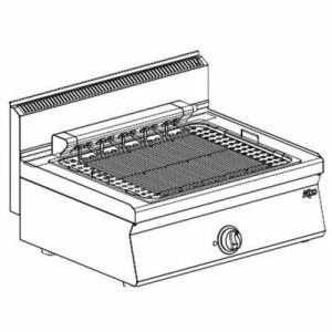 Gastro M Elektro-Grillplatte, gerillt, 400x600x280mm , 4,5kW , 400V