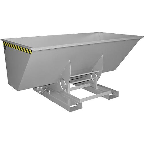 Kippbehälter AK 150, mit Abrollsystem, 1500 l, 1000 kg, L 1420 x B 2280 x H 1070 mm, RAL 7005 grau