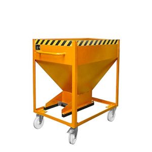 Kippbehälter SR-D 375, Tragkraft 375 kg, mit Rollen & Schieberverschluss, B 780 x H 1230 mm, Stahl, gelborange RAL 2000 Kippbehälter SR-D 375, Tragkraft 375 kg, mit Rollen & Schieberverschluss, B 780 x H 1230 mm, Stahl, gelborange RAL 2000