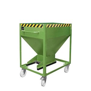 Kippbehälter SR-D 375, Tragkraft 375 kg, mit Rollen & Schieberverschluss, B 780 x H 1230 mm, Stahl, resedagrün RAL 6011 Kippbehälter SR-D 375, Tragkraft 375 kg, mit Rollen & Schieberverschluss, B 780 x H 1230 mm, Stahl, resedagrün RAL 6011