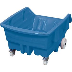 Kippwagen, Polyethylen, blau, B 920 x T 1320 x H 625 mm, 300 l, Schüttkanthöhe 405 mm, bis 150 kg Kippwagen, Polyethylen, blau, B 920 x T 1320 x H 625 mm, 300 l, Schüttkanthöhe 405 mm, bis 150 kg