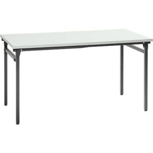 Klapptisch, stabiles 4-Fußgestell mit Spezial-Klappbeschlag, B 1200 x T 800 x H 725 mm, lichtgrau/schwarz Klapptisch, stabiles 4-Fußgestell mit Spezial-Klappbeschlag, B 1200 x T 800 x H 725 mm, lichtgrau/schwarz