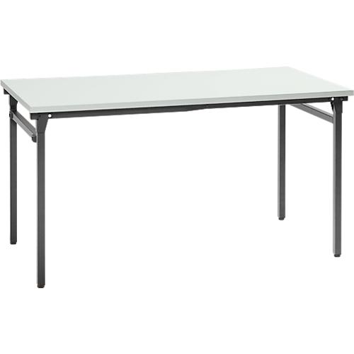 Klapptisch, stabiles 4-Fußgestell mit Spezial-Klappbeschlag, B 1200 x T 800 x H 725 mm, lichtgrau/schwarz