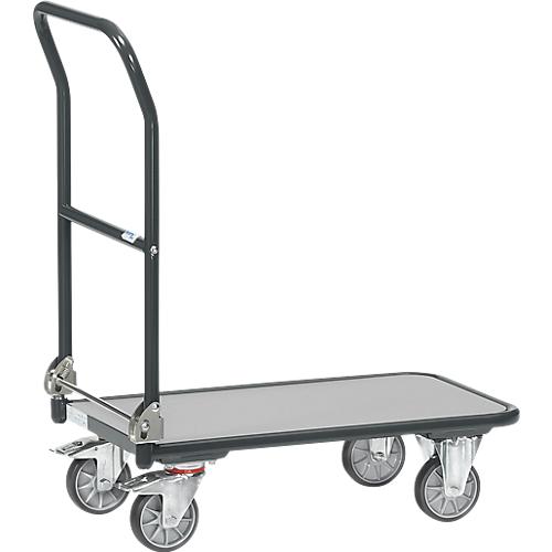 Klappwagen, Stahl/Holz, bis 250 kg, 720 x 450 mm, TPE-Bereifung, anthrazitgrau