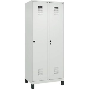 Kleiderspind C+P Evolo Plus, 2 Abteile, 400 mm Abteilbreite, mit Füßen, Anschlag rechts, B 800 x T 500 x H 1950 mm, Drehriegel, lichtgrau/lichtgrau Kleiderspind C+P Evolo Plus, 2 Abteile, 400 mm Abteilbreite, mit Füßen, Anschlag rechts, B 800 x T 500 x H 1950 mm, Drehriegel, lichtgrau/lichtgrau