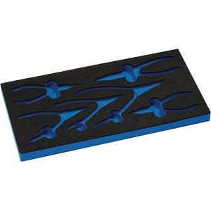 KNIPEX Werkzeugeinlage, 1/3-Modul, Leereinlage für 6-tlg. Zangensatz, B 185 x T 385 x H 30 mm, Schaumstoff, schwarz-blau KNIPEX Werkzeugeinlage, 1/3-Modul, Leereinlage für 6-tlg. Zangensatz, B 185 x T 385 x H 30 mm, Schaumstoff, schwarz-blau