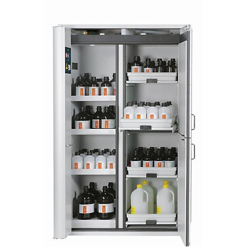 Kombi-Sicherheitsschrank Typ 90 asecos K-PHOENIX Vol.2-90, Flügel- und Falttüren mit Schließ-Automatik, Front Lichtgrau, B 1197 x T 617 x H 1969 mm
