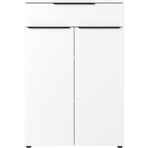 Kombischrank Porto, 1 Schublade, 2 Türen und 2 Einlegeböden, 2 OH, B 810 x T 400 x H 1200 mm, weiß