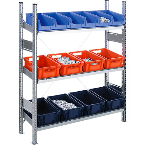Komplettregal SBR 3000, Anbaufeld, 3 schräge Fachebene, 1536 x 400 x 1283 mm