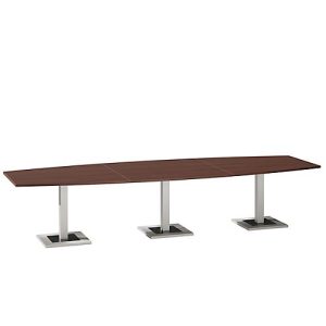 Konferenztisch, bis 12 Personen, Boot, Standfuß, B 3500 x T 1200 x H 720-820 mm, Ahornbrazil/silber Konferenztisch, bis 12 Personen, Boot, Standfuß, B 3500 x T 1200 x H 720-820 mm, Ahornbrazil/silber