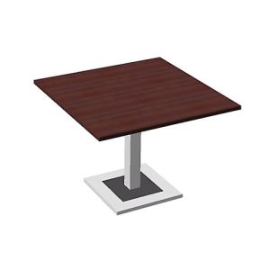 Konferenztisch, bis 4 Personen, Quadrat, Standfuß, B 1000 x T 1000 x H 720-820 mm, Ahornbrazil/silber Konferenztisch, bis 4 Personen, Quadrat, Standfuß, B 1000 x T 1000 x H 720-820 mm, Ahornbrazil/silber