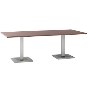 Konferenztisch, bis 8 Personen, Rechteck, Standfuß, B 2200 x T 1000 x H 720-820 mm, Ahornbrazil/silber Konferenztisch, bis 8 Personen, Rechteck, Standfuß, B 2200 x T 1000 x H 720-820 mm, Ahornbrazil/silber