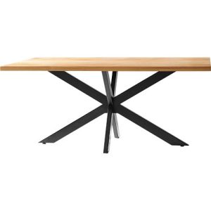 Konferenztisch FRED, Rechteck, X-Fußgestell, B 1800 x H 750 x T 900 mm, Wildeiche massiv/schwarz Konferenztisch FRED, Rechteck, X-Fußgestell, B 1800 x H 750 x T 900 mm, Wildeiche massiv/schwarz