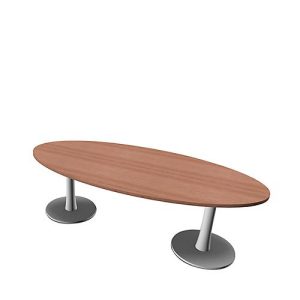 Konferenztisch X-Time Work, bis 8 Personen, Oval, Tellerfuß, B 2400 x H 740 mm, Nuss Canaletto/weiß Konferenztisch X-Time Work, bis 8 Personen, Oval, Tellerfuß, B 2400 x H 740 mm, Nuss Canaletto/weiß