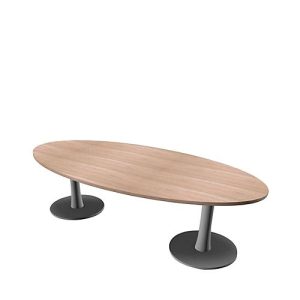 Konferenztisch X-Time Work, bis 8 Personen, Oval, Tellerfuß, B 2400 x H 740 mm, Ulme/silber Konferenztisch X-Time Work, bis 8 Personen, Oval, Tellerfuß, B 2400 x H 740 mm, Ulme/silber
