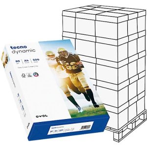 Kopierpapier tecno dynamic, DIN A4, 80 g/m², hochweiß, 1 Palette = 100000 Blatt Kopierpapier tecno dynamic, DIN A4, 80 g/m², hochweiß, 1 Palette = 100000 Blatt