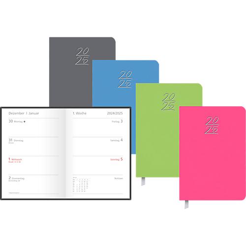 Korsch Wochentimer Colour 2025, 160 Seiten, Wochenübersicht, Softcover, B 110 x H 155 mm, anthrazit