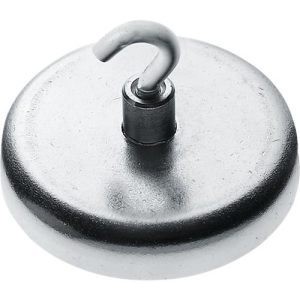 Kraftmagnet mit Haken, Ø 25 mm, Haftkraft ca. 4 kg, verzinkt, 5 Stück Kraftmagnet mit Haken, Ø 25 mm, Haftkraft ca. 4 kg, verzinkt, 5 Stück