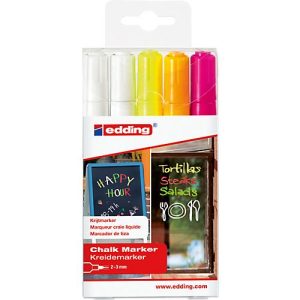 Kreidemarker edding 4095, 2-3 mm, neonfarben, 5 Stück Kreidemarker edding 4095, 2-3 mm, neonfarben, 5 Stück
