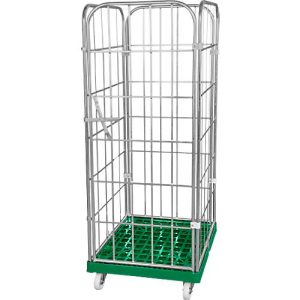 Kunststoff-Rollplatte mit 2 Seitengittern, 1 Rückwand, 1 Vorderwand, grün RAL 6024 Kunststoff-Rollplatte mit 2 Seitengittern, 1 Rückwand, 1 Vorderwand, grün RAL 6024