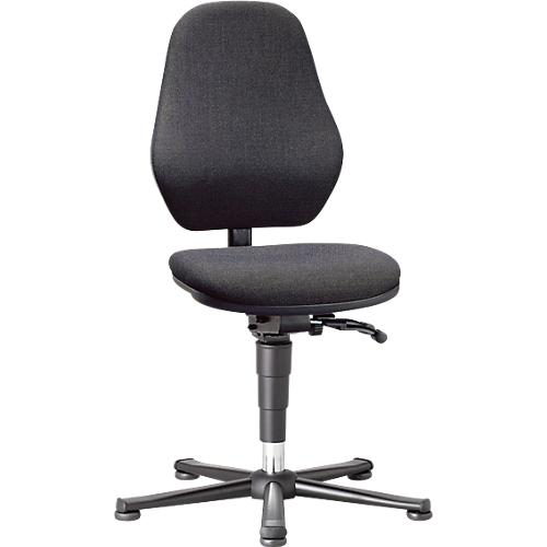 Labordrehstuhl Basic 9132, mit Gleitern, Stoffpolster, Duotec schwarz meliert