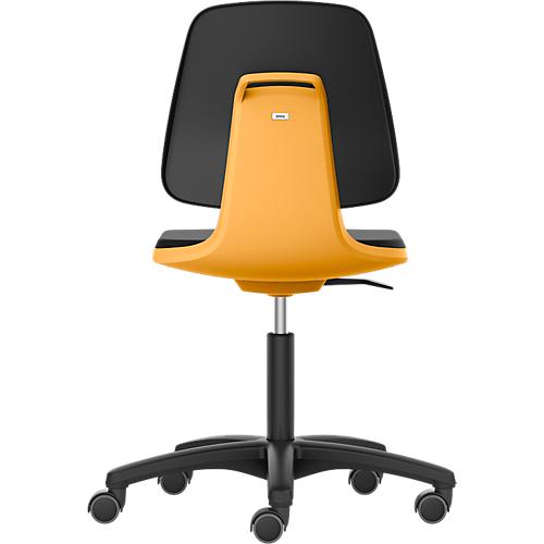 LABSIT Labordrehstuhl, o. Armlehne, mit Rollen, Rückenlehnenhöhe 420 mm, Kunstleder, orange