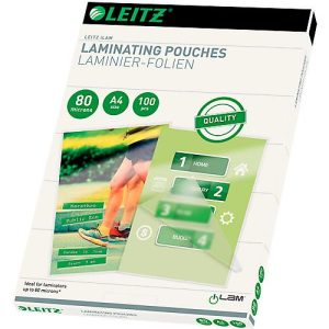 Laminierfolien Leitz iLAM, A4 Hoch-& Querformat, Stärke 80 µm, L 309 x B 222 mm, PET, farblos, 100 Stück Laminierfolien Leitz iLAM, A4 Hoch-& Querformat, Stärke 80 µm, L 309 x B 222 mm, PET, farblos, 100 Stück