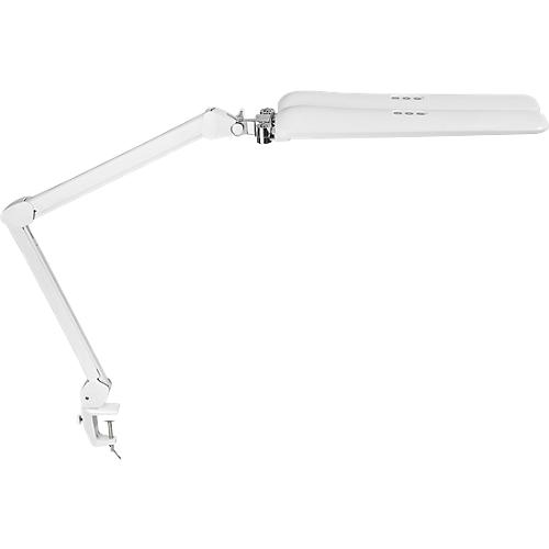 LED-Klemmleuchte MAULcraft duo, 2 Köpfe, Leistung 7 W, dimmbar, um 360° drehbar, 2200 lm, Klemmweite 63 mm, weiß