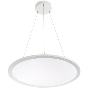 LED-Pendelleuchte FRISCH-Licht, Lichtfarbe neutralweiß, PMMA/Aluminium, Ø600 x H 14 mm, 58 W, 6400 Lumen LED-Pendelleuchte FRISCH-Licht, Lichtfarbe neutralweiß, PMMA/Aluminium, Ø600 x H 14 mm, 58 W, 6400 Lumen