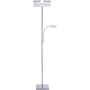 LED-Stehleuchte RUBEN, Stahl, Lichtfarbe Warmweiß, 11+4W, Fluterkopf dimmbar, Lesearm verstellbar LED-Stehleuchte RUBEN, Stahl, Lichtfarbe Warmweiß, 11+4W, Fluterkopf dimmbar, Lesearm verstellbar