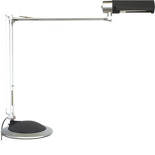 LED-Tischleuchte MAULoffice, dreh- & neigbarer Kopf/Arm, 950 Lumen, Fußauswahl, Höhe 540 mm, Aluminium & Metall, Silber-Anthrazit