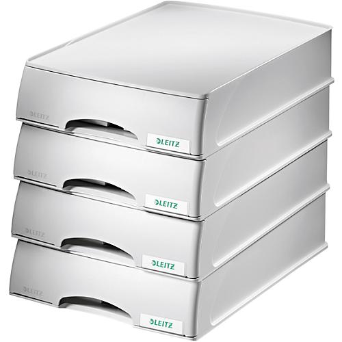 LEITZ® Ablagekorb Plus, DIN A4, Kunststoff, 4 Stück, grau