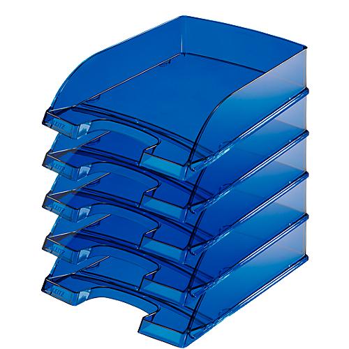 LEITZ® Ablagekorb Standard 5226, Kunststoff, 5 Stück, transparent blau