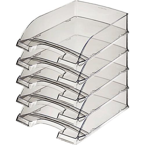 LEITZ® Ablagekorb Standard 5226, Kunststoff, 5 Stück, transparent grau
