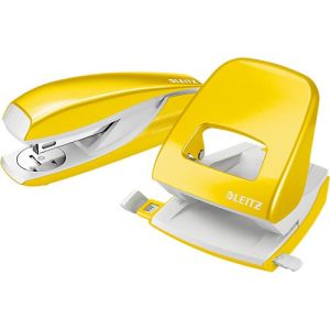 LEITZ® Bürolocher + Tischheftgerät SET, gelb