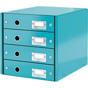 LEITZ® Click + Store, 4 Schubladen, flach, eisblau LEITZ® Click + Store, 4 Schubladen, flach, eisblau