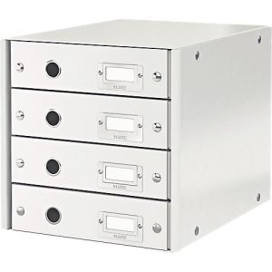 LEITZ® Click + Store, 4 Schubladen, flach, weiß LEITZ® Click + Store, 4 Schubladen, flach, weiß