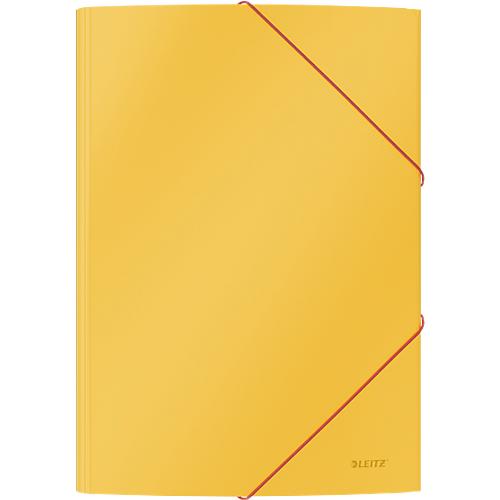Leitz® Eckspannermappe Cosy, A4-Format, für bis zu 150 Blatt, 3 Klappen & Gummibandverschluss, Karton, gelb