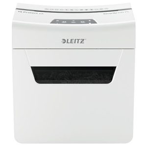 Leitz IQ 6X Protect Premium Aktenvernichter P4, Partikelschnitt 4 x 40 mm, 10 l, 6 Blatt Schnittleistung, Anti-Papierstau-Technologie, weiß Leitz IQ 6X Protect Premium Aktenvernichter P4, Partikelschnitt 4 x 40 mm, 10 l, 6 Blatt Schnittleistung, Anti-Papierstau-Technologie, weiß