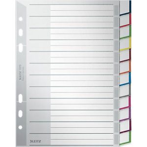 LEITZ Kunstoffregister mit Fenstertaben, DIN A5, 12 Blatt LEITZ Kunstoffregister mit Fenstertaben, DIN A5, 12 Blatt